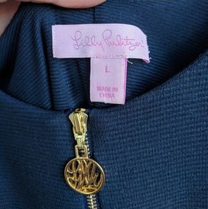 Lilly Pulitzer Large Navy Knit Cotton Dress EUC